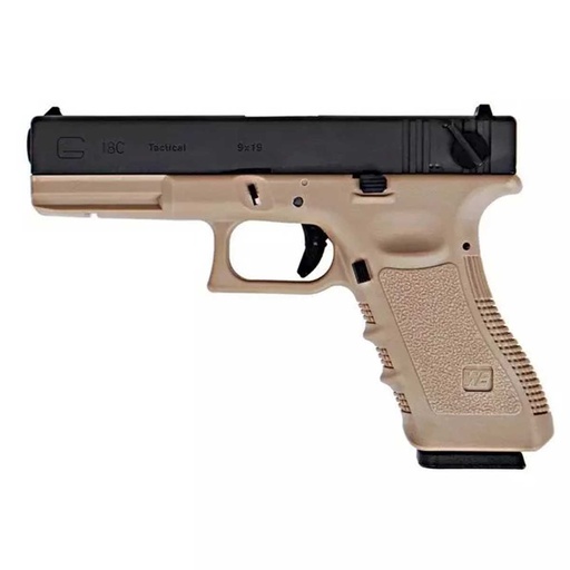 [WE-G002B-TN] PISTOLA WE G18 V4 FULL METAL TAN-NEGRO