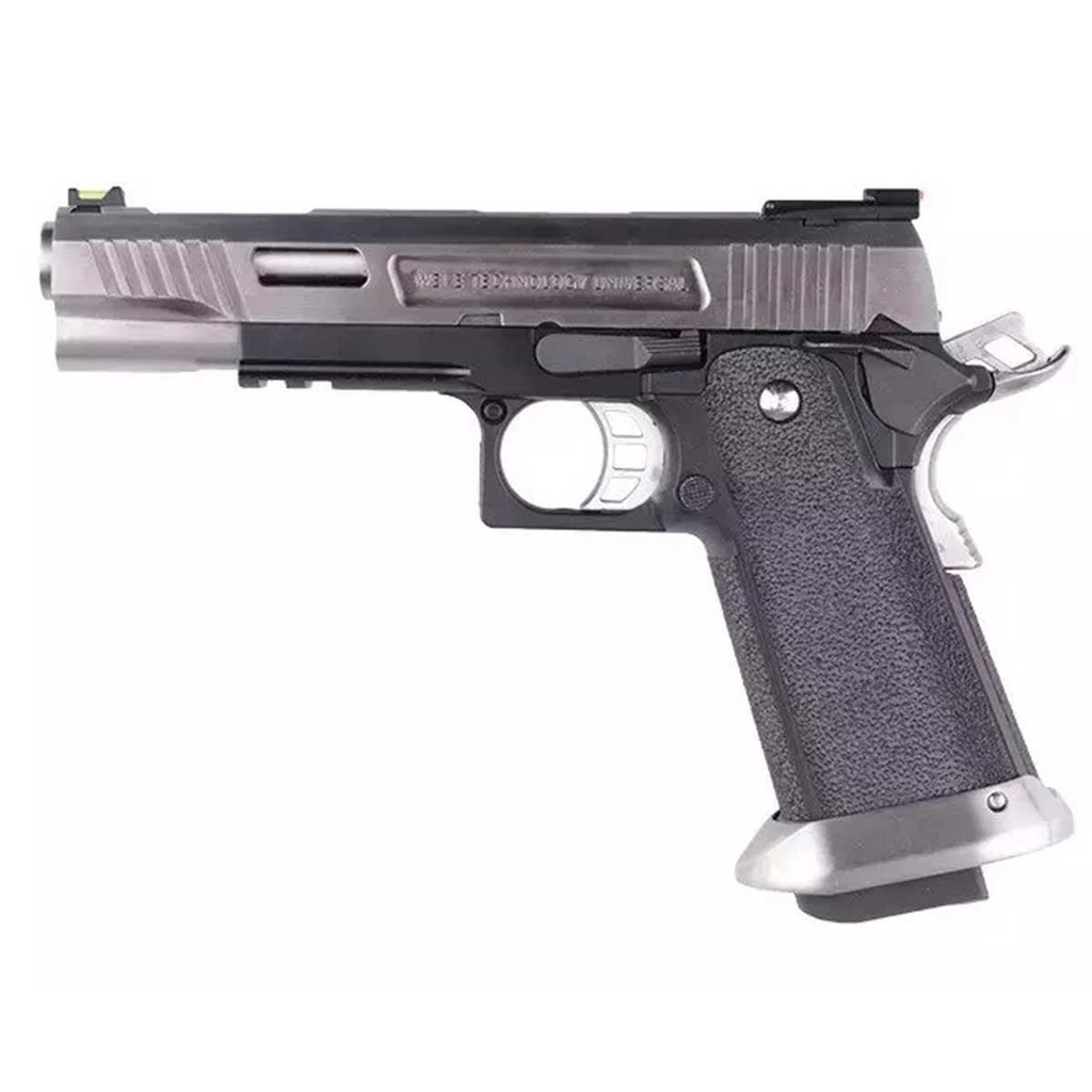 PISTOLA WE HI-CAPA 5.1 REX LONG FULL METAL PLATA