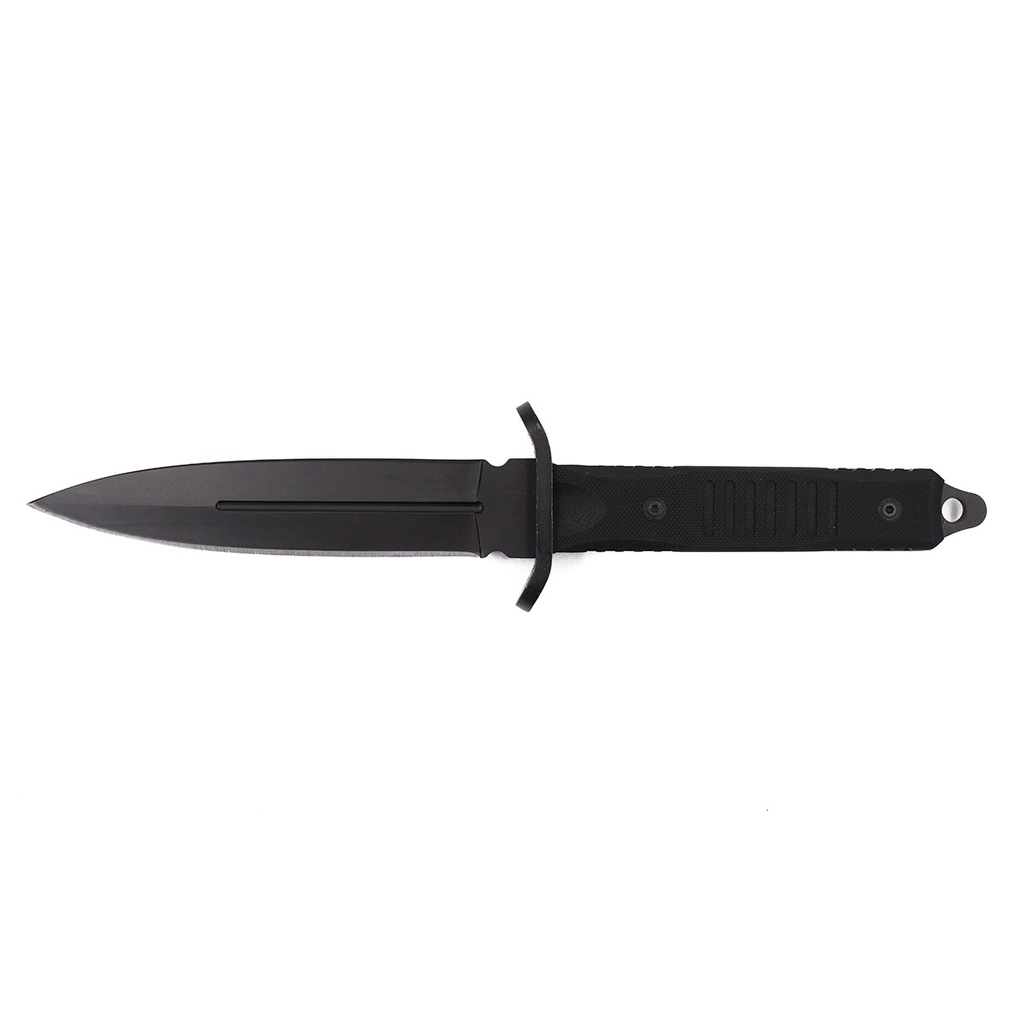 CUCHILLO ALPINO TACTICO ROMPECRI.REDONDO C/FUNDA CUERO NEGRO