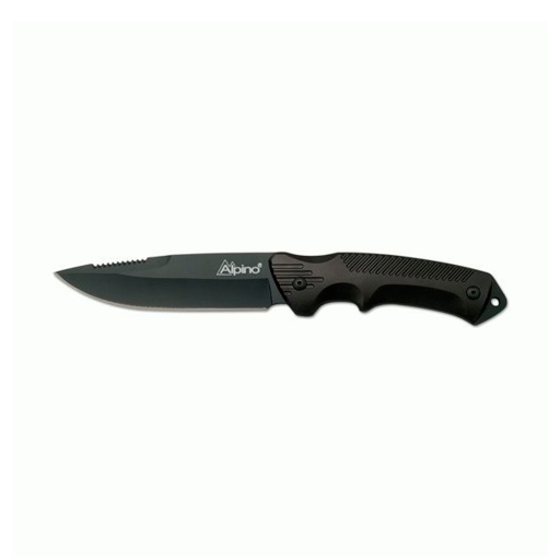 [15049] CUCHILLO ALPINO TACTICO C/FUNDA CUERO NEGRO