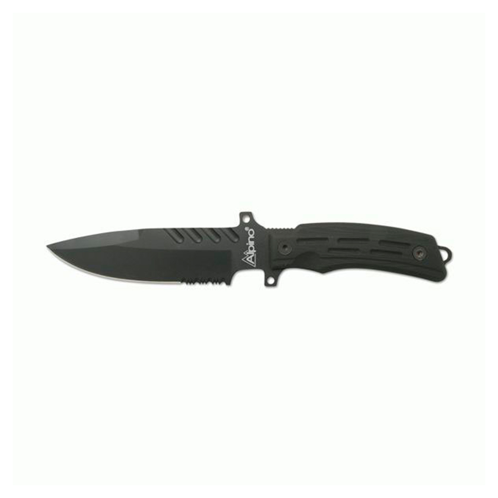 CUCHILLO ALPINO TACTICO C/FUNDA CUERO NEGRO