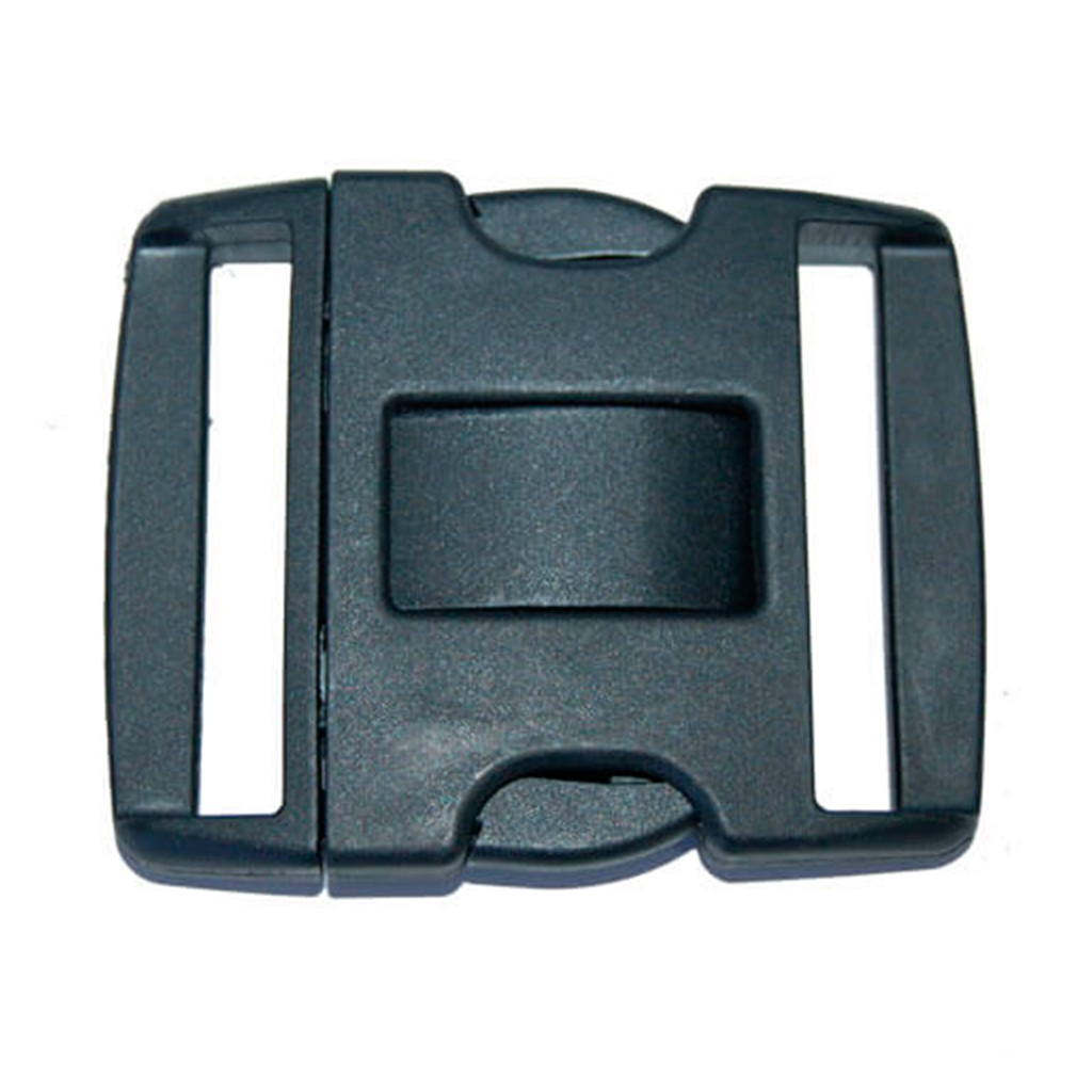 HEBILLA PVC SEGURIDAD CUADRADA 6CM NEGRA