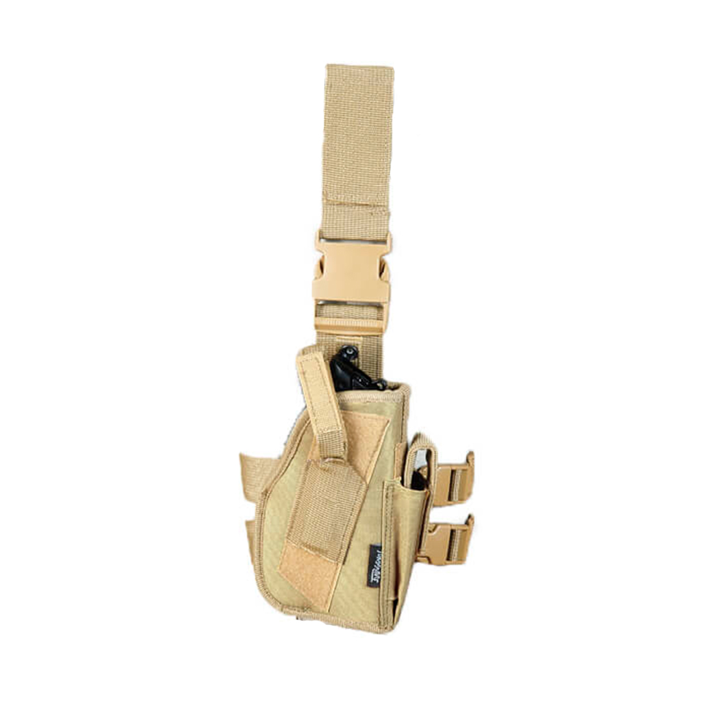 FUNDA PISTOLA PIERNA TACTICA M12 TAN