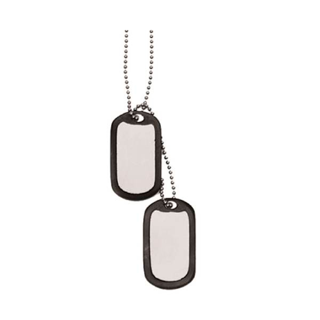 CHAPA IDENTIFICACION USA C/SILENCIADOR 2PCS PLATA