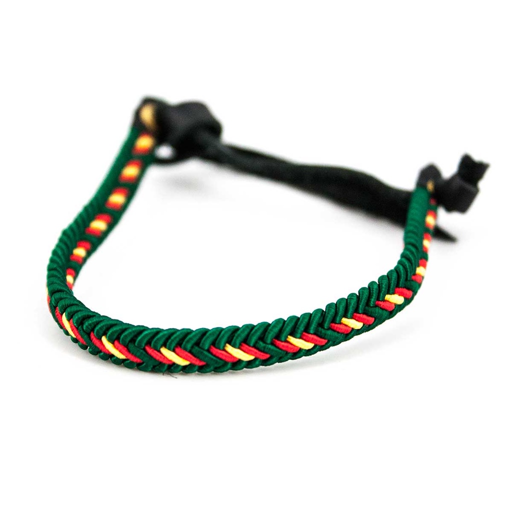 PULSERA ESPAÑA TERMINAL CUERO VERDE