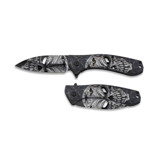 [18477] NAVAJA ALBAINOX CALAVERA 3D NEGRA-BLANCA