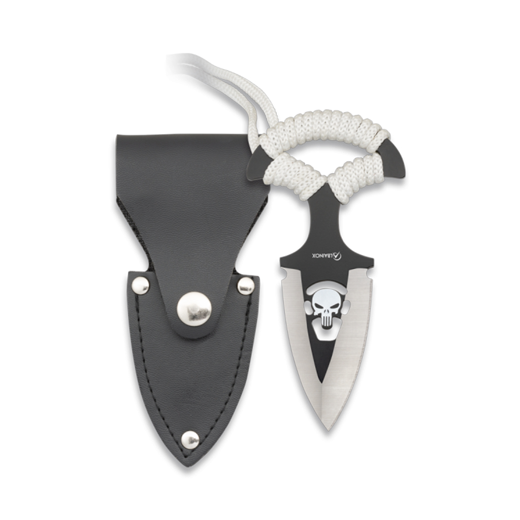 CUCHILLO ALBAINOX CORTO PUNISHER NEGRO-BLANCO