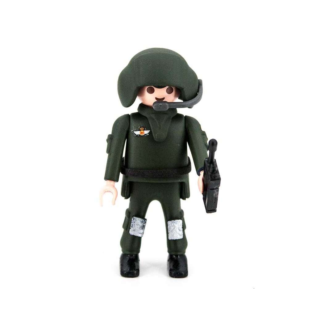 MUÑECO CUSTOM PILOTO HELICOPTERO TIERRA VERDE