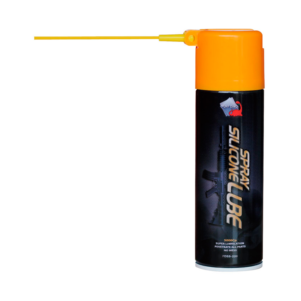 SILICONA LUBRICANTE PUFF DINO 220ML NEGRA-AMARILLA