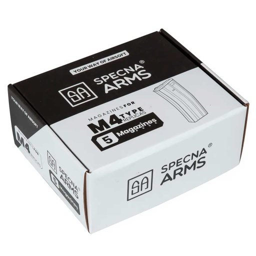 [SPE-05-025503-00] CARGADOR FUSIL SPECNA ARMS M4 140RDS 5PCS NEGRO