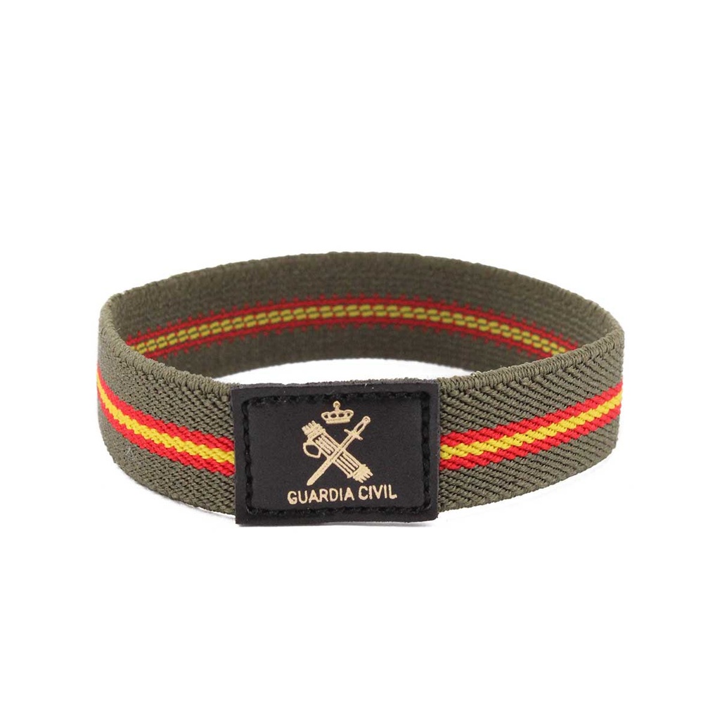 PULSERA ELASTICA ESPAÑA GUARDIA CIVIL CENTRO NEGRO VERDE