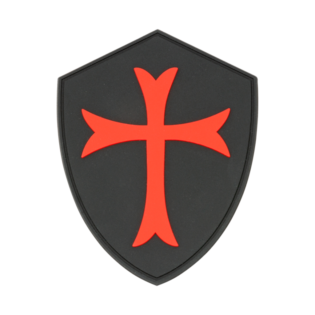 PARCHE PVC BARBARIC TEMPLARIO CRUZ NEGRO-ROJO