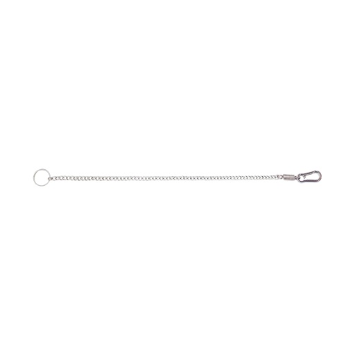 [09989] LLAVERO CADENA MOSQUETON 28CM PLATA