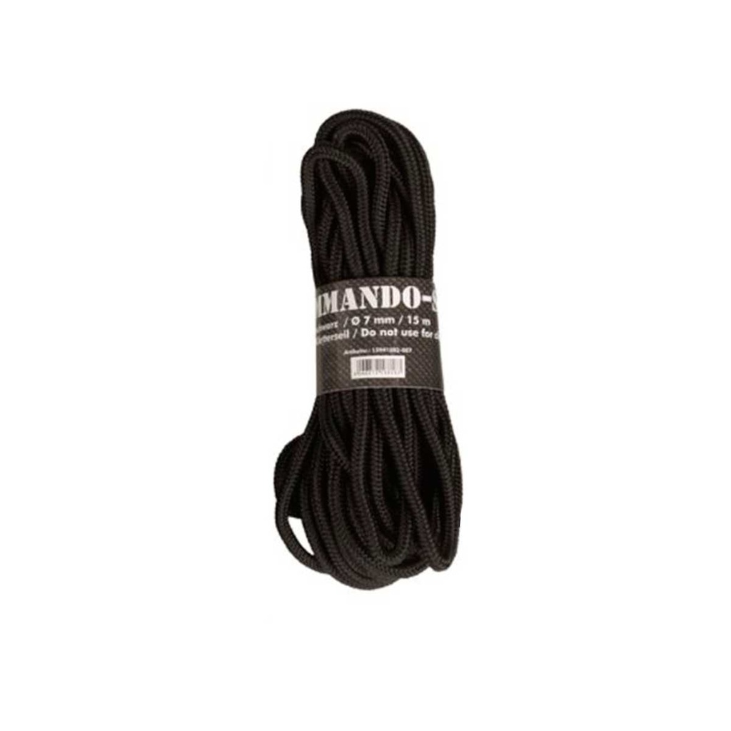 CUERDA MILTEC MADEJA 15M 7MM NEGRO