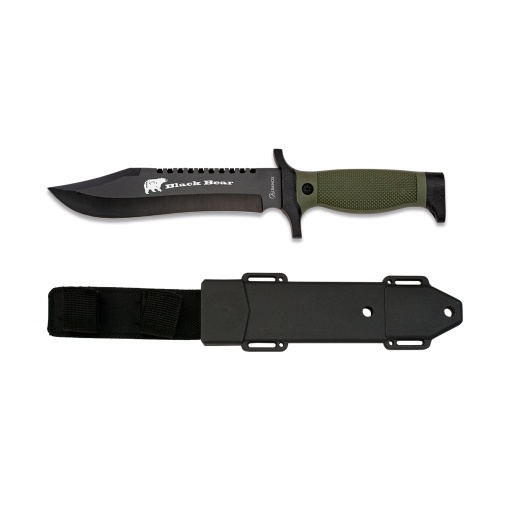 [32467] CUCHILLO ALBAINOX SIERRA 18CM C/FUNDA ABS NEGRO-VERDE