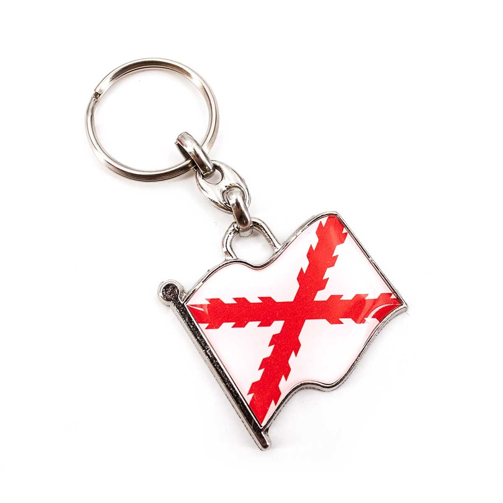 LLAVERO BORGOÑA BANDERA BLANCO-ROJO