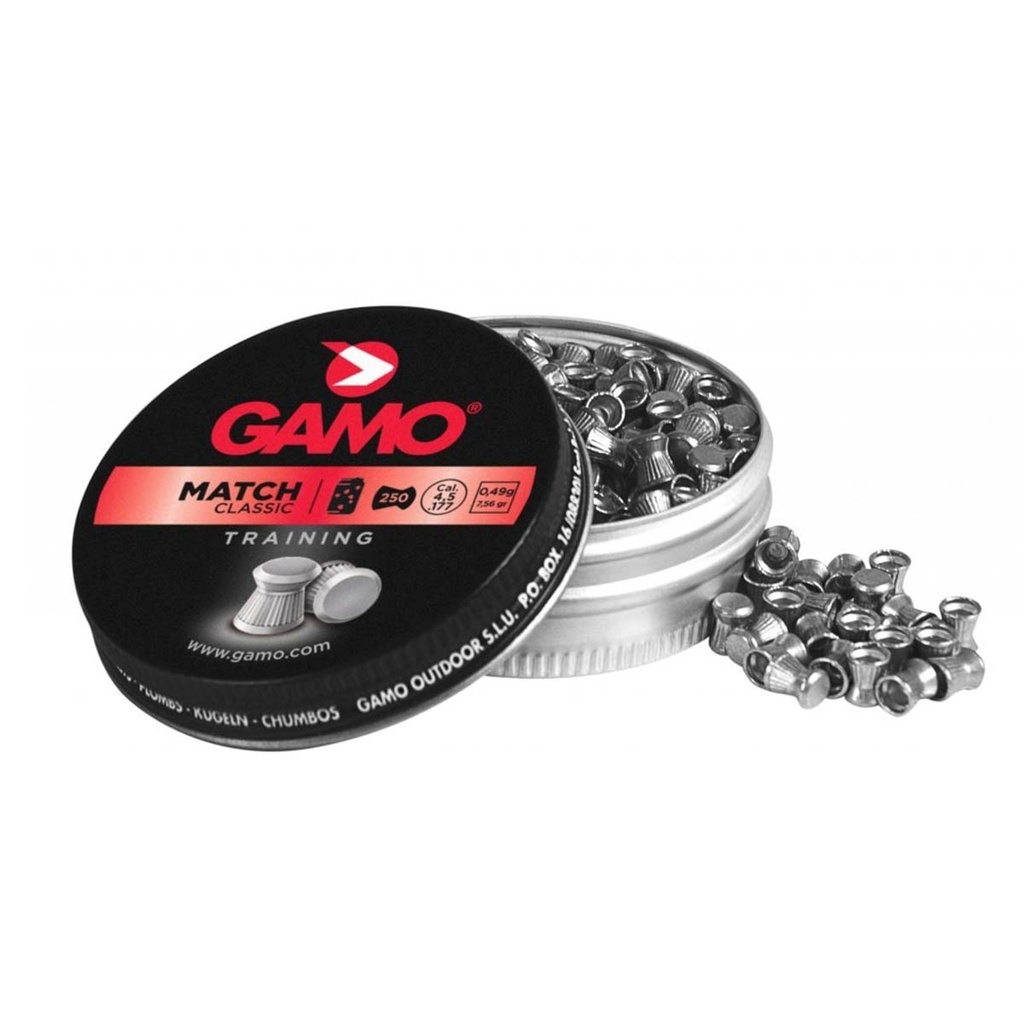 PERDIGONES GAMO 4.5 MATCH COPA 250PCS PLATA