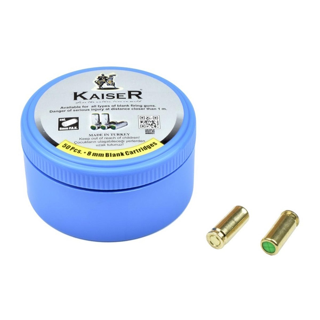 BALAS FOGUEO KAISER 8MM 50PCS DORADA