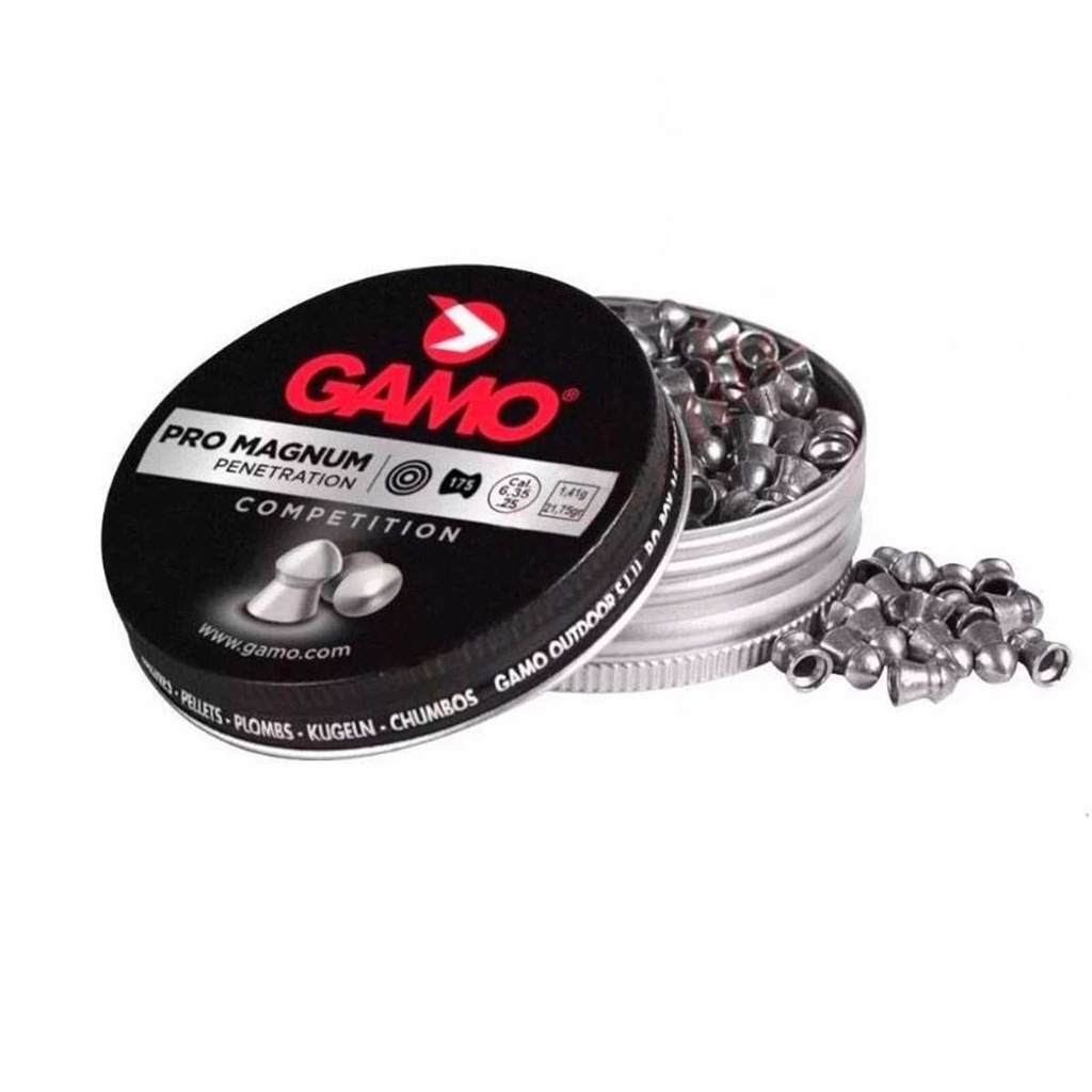 PERDIGONES GAMO 6.35 PRO-MAGNUM 175 PIEZAS PLATA