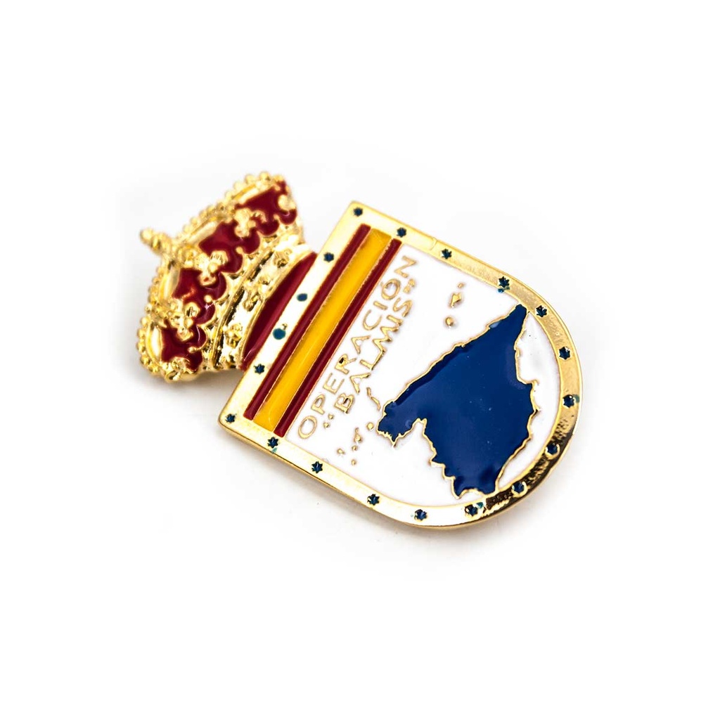 EMBLEMA METALICO OPERACION BALMIS BLANCO-DORADO