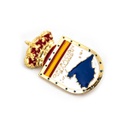 EMBLEMA METALICO OPERACION BALMIS BLANCO-DORADO