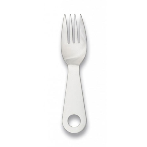 [33038] TENEDOR MILITAR ACERO PLATA
