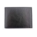 CARTERA PIEL BILLETERO 4 COMPARTIMENTOS REDONDO NEGRA