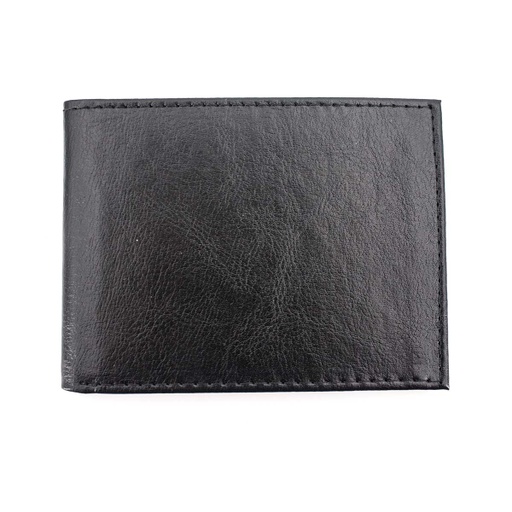 [3970] CARTERA PIEL BILLETERO 4 COMPARTIMENTOS REDONDO NEGRA