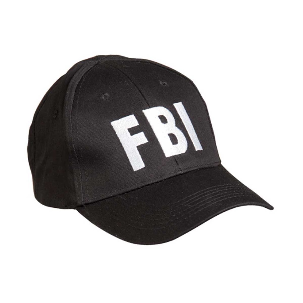 GORRA FBI NEGRA BORDADO BLANCO