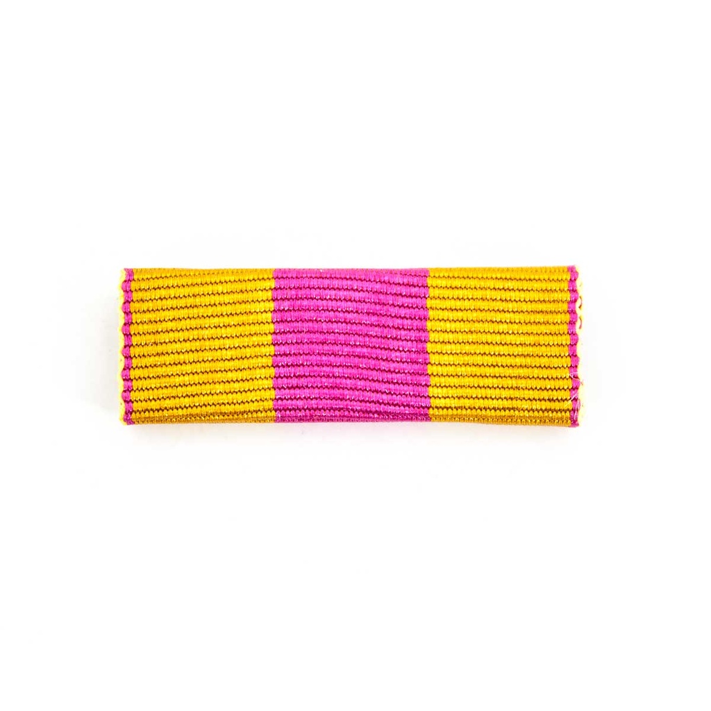 PASADOR MERITO MILITAR CONSTANCIA CRUZ BRONCE  AMARILLO/MORADO