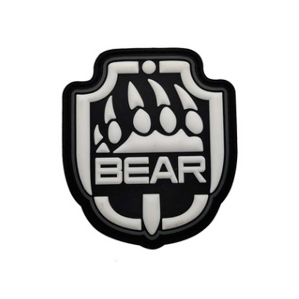PARCHE GARRA PVC BEAR NEGRO/BLANCO