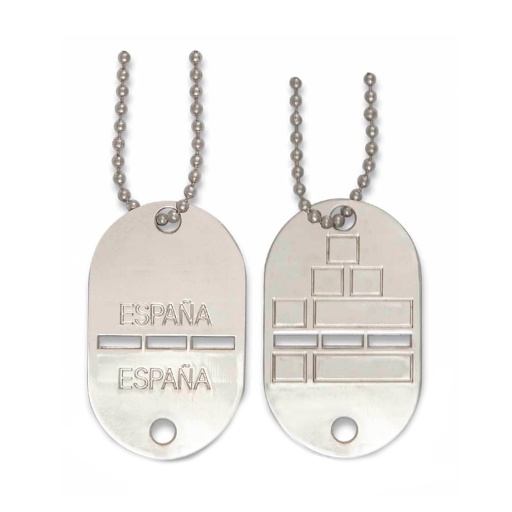 [09267] CHAPA IDENTIFICACION E.T. 1PCS PLATA ACERO INOX.