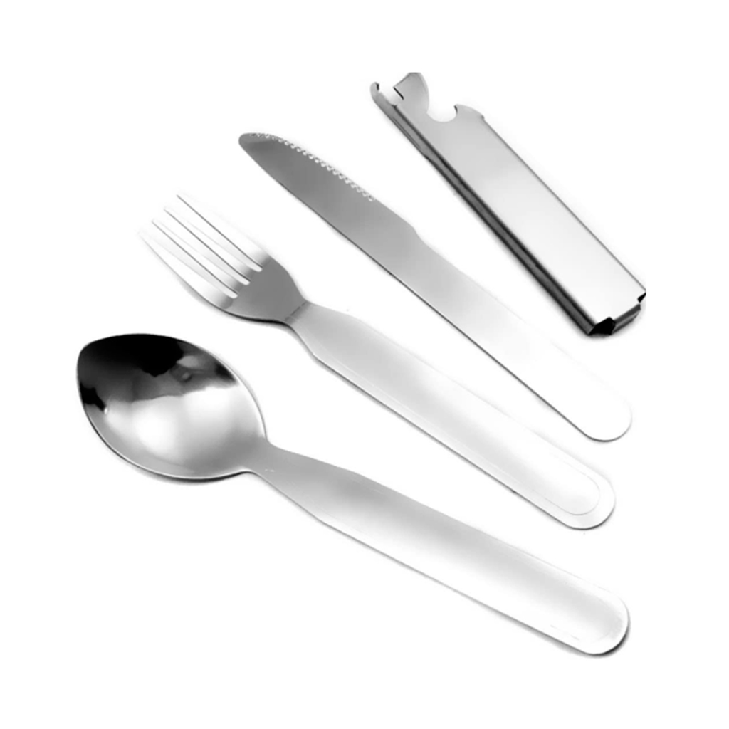 CUBIERTO CAMPING 4PCS ACERO