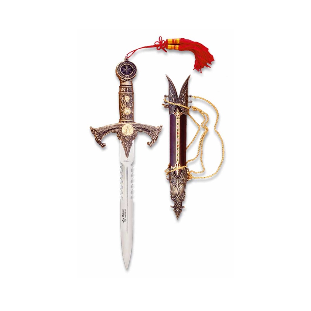 DAGA TEMPLARIA C/FUNDA 21 CM PLATA