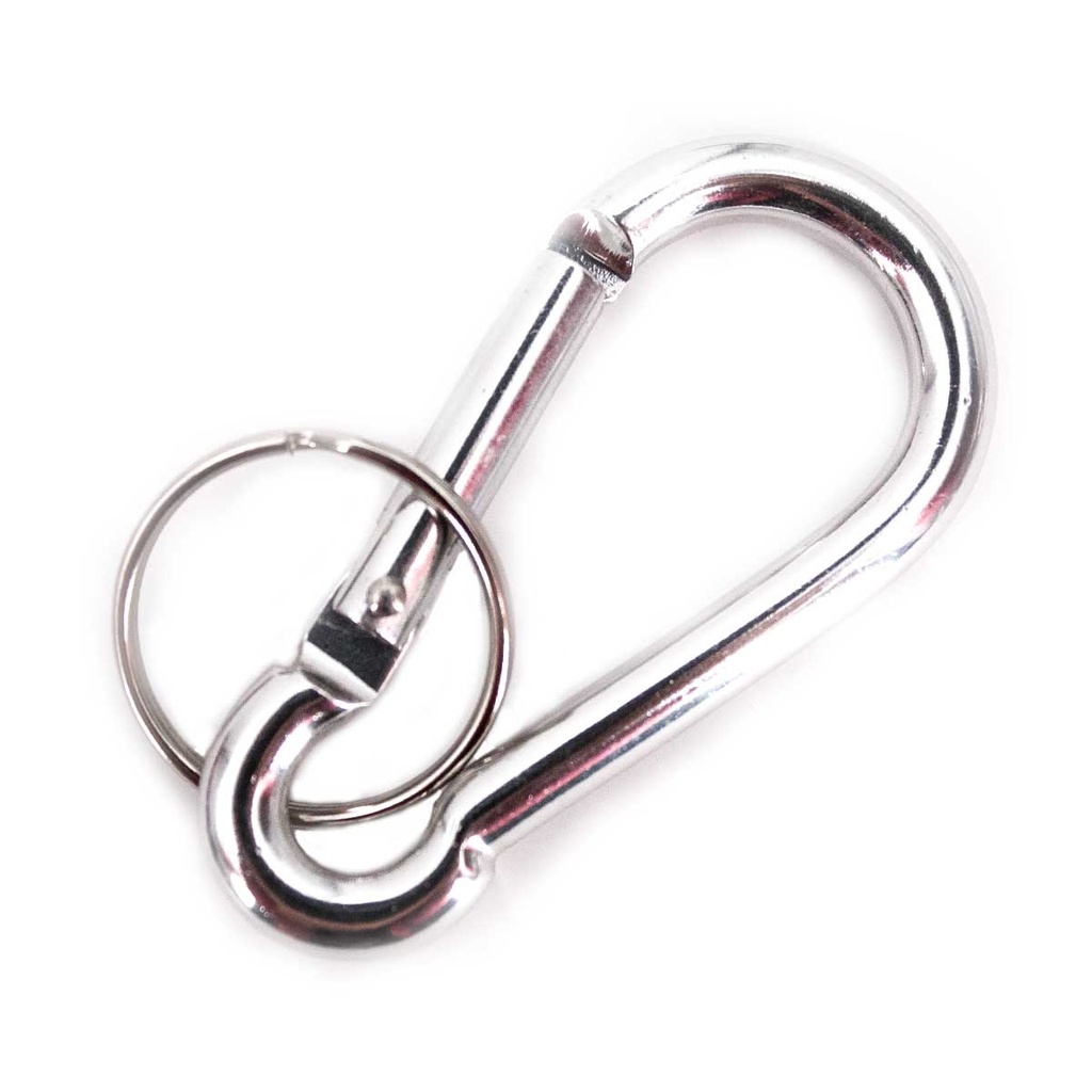 MOSQUETON LLAVERO GR. M255 8CM PLATA