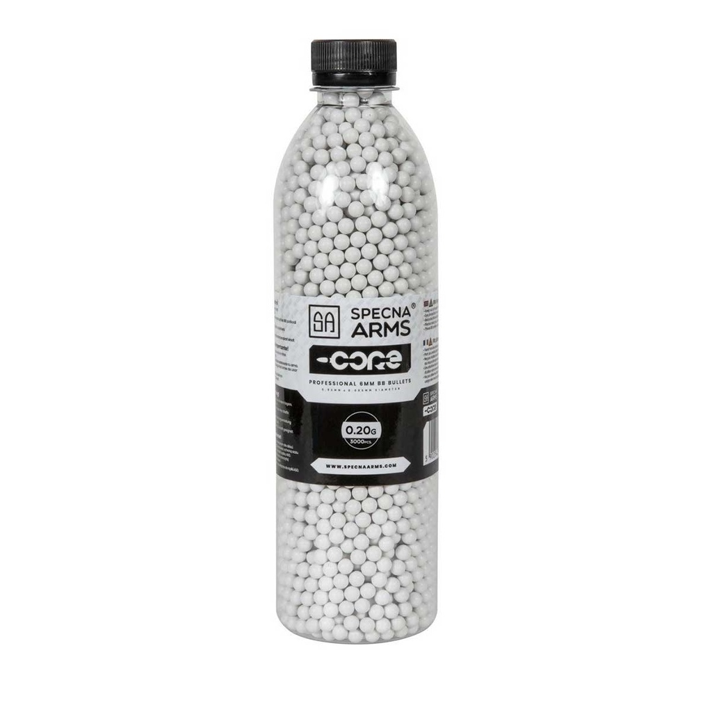 BOLAS SPECNA ARMS CORE 0.20G BOTELLA 3000PCS BLANCA