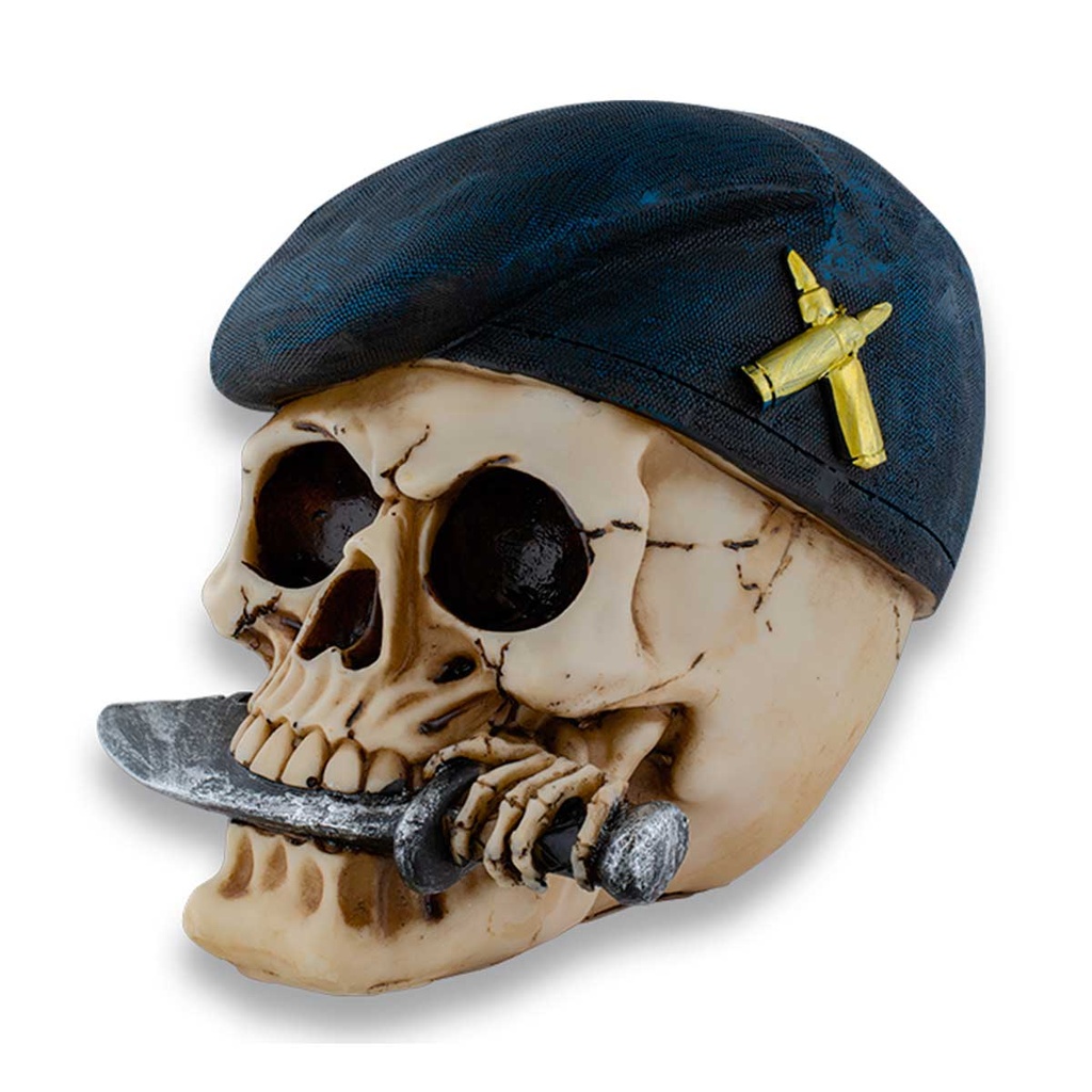CABEZA DECORACION CALAVERA BOINA CUCHILLO