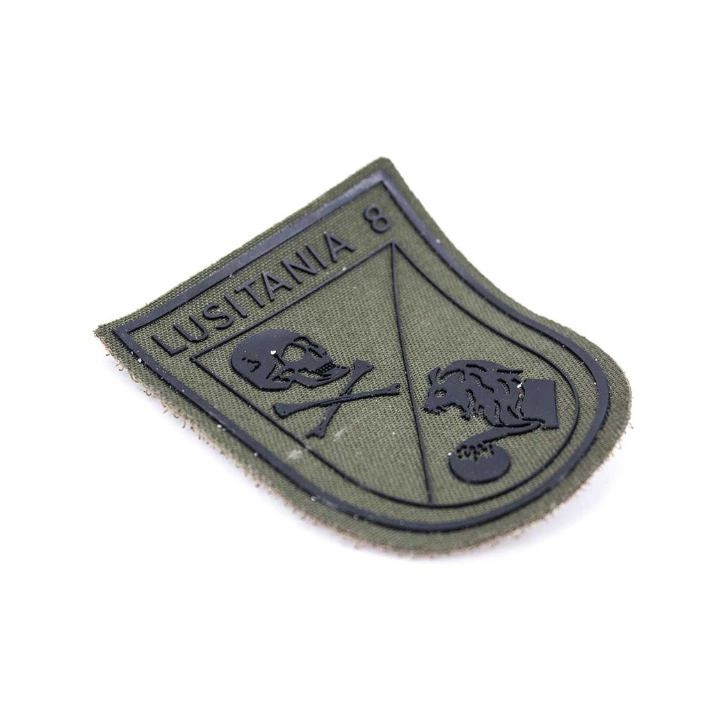 PARCHE LUSITANIA 8 CALAVERA C/VELCRO VERDE