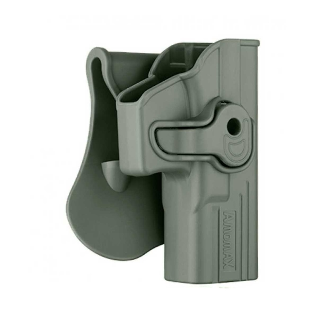 FUNDA PISTOLA RIGIDA AMOMAX GLOCK VERDE