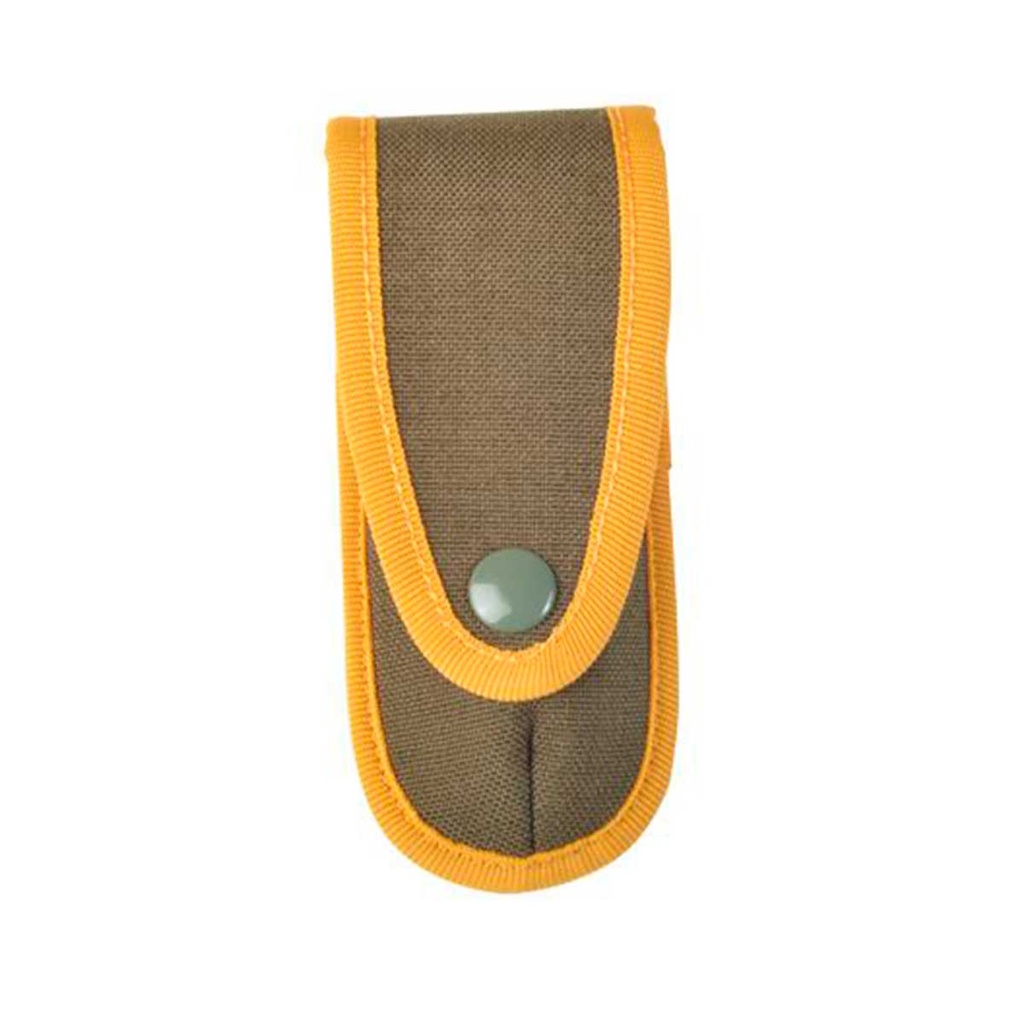 FUNDA NAVAJA PLANA VERDE RIBETE MOSTAZA