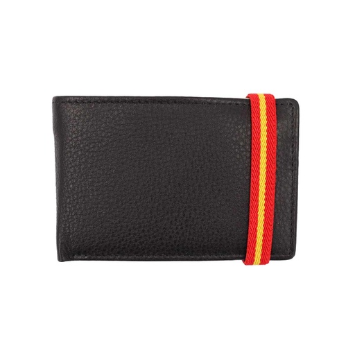 [37065] CARTERA PIEL BANDA ESPAÑA ELASTICA LATERAL NEGRA