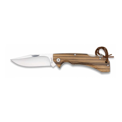 [18692] NAVAJA ALBAINOX MADERA ZEBRA CORDEL 8.7CM MARRON