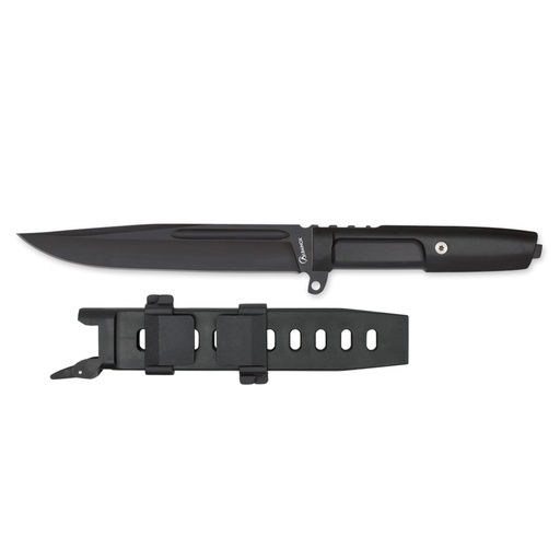 [32874] CUCHILLO ALBAINOX TACTICO PUÑO GOMA NEGRO (ACERO-MADERA, 25.10 cm, Estamina, 4.66 mm, 12.50 cm, 579.20 g, 37.60 cm)
