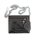 CARTERA PIEL AGUILA CADENA CREMALLERA NEGRA