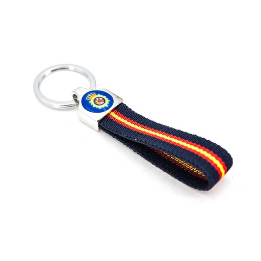 [344041-PO] LLAVERO BANDERA ESPAÑA ELASTICO ARRIBA METALICO POLICIA NACIONAL