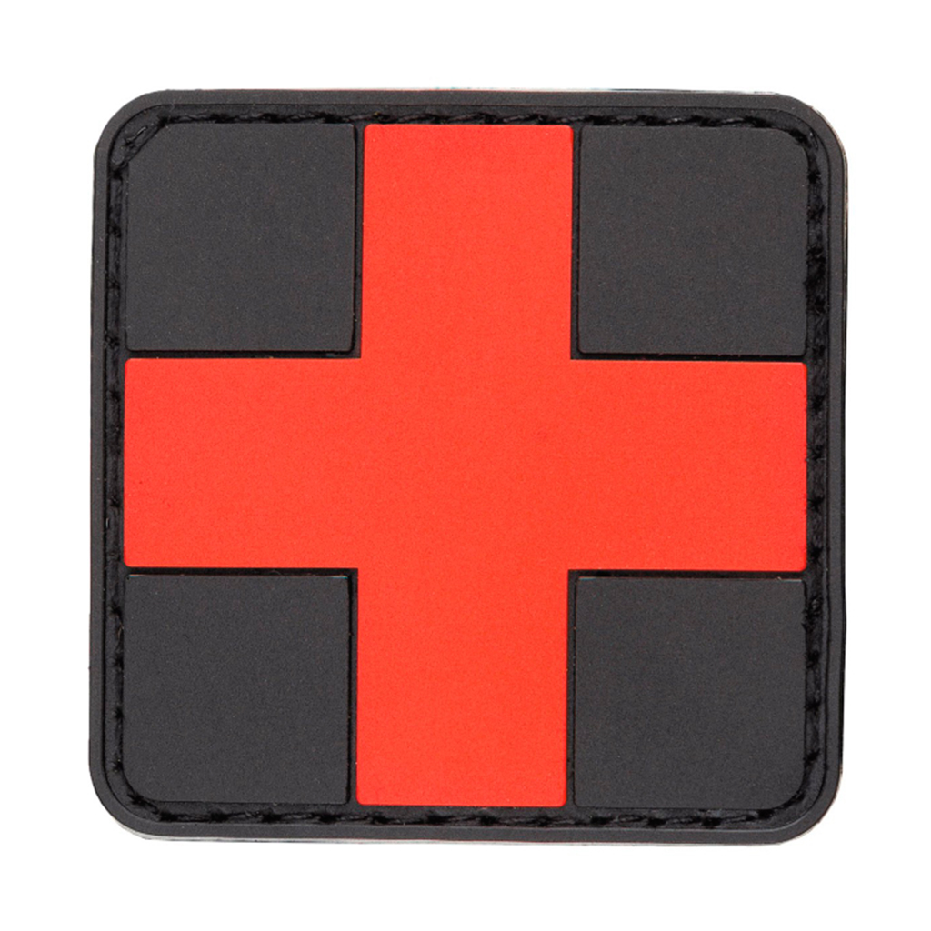 PARCHE PVC MEDICO PEQUEÑO 2.5 X 2.5 NEGRO-ROJO