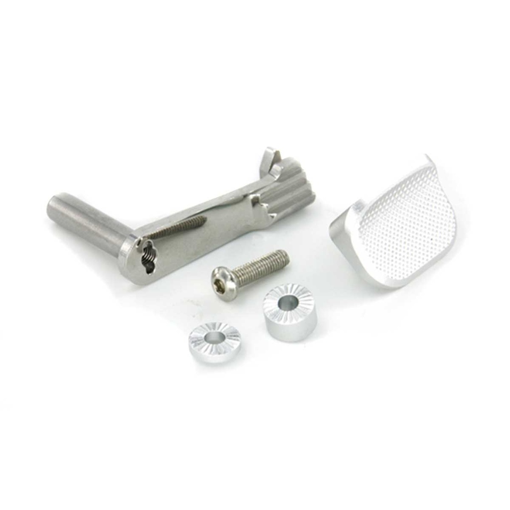 AIP STAINLESS SLIDE STOP WITH THUMBREST HI-CAPA 5.1/4.3 SILVER