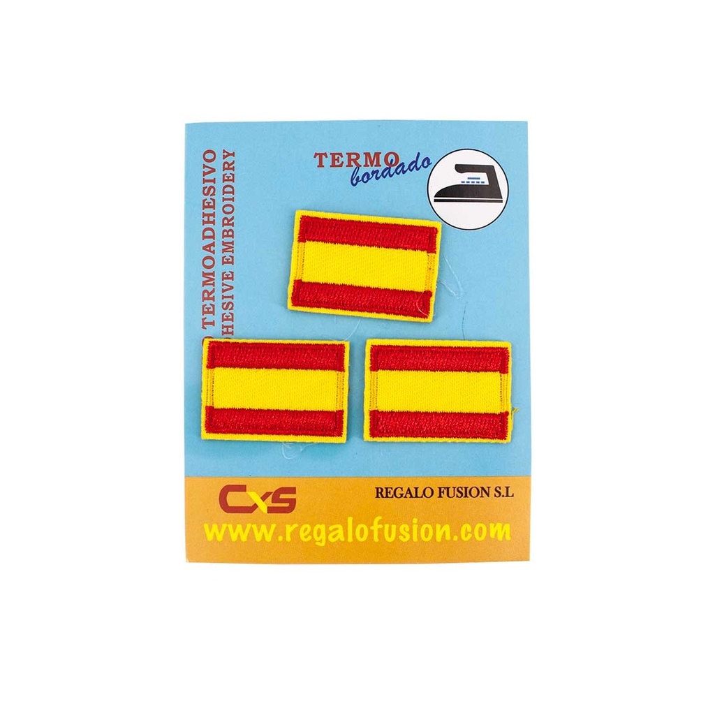 PARCHE BANDERA ESPAÑA BORDADO PEQ. 3PCS LISO