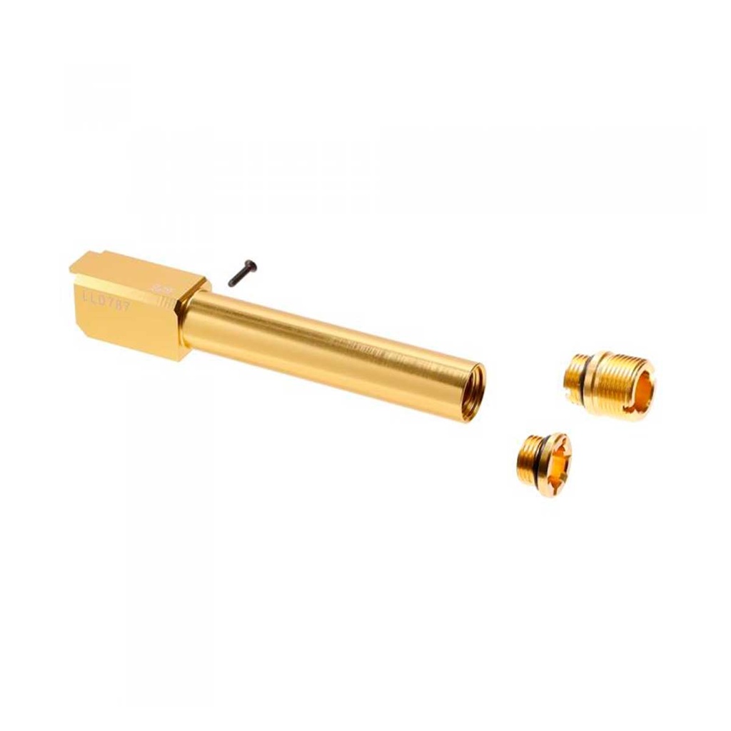 CAÑON EXTERNO ROSCADO LAYLAX/NINE BALL NON RECOIL GLOCK 19 DORADO