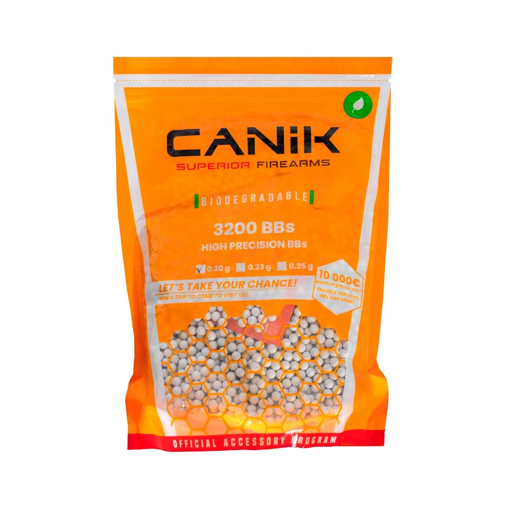 BOLAS CANIK BIO 0.20G 3200RDS BLANCA